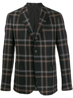 Z Zegna клетчатый пиджак строгого кроя
