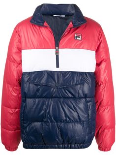 Fila пуховик в стиле колор-блок