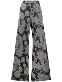 Jil Sander брюки широкого кроя с цветочным узором
