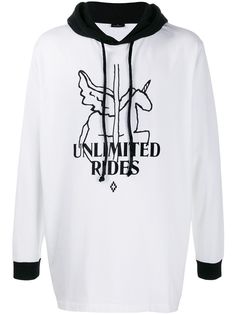 Marcelo Burlon County Of Milan RIDE HEART WINGS HOOD TEE L/S BLACK WHIT