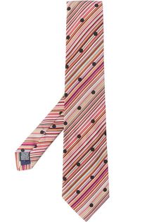 Paul Smith полосатый галстук с узором в горох