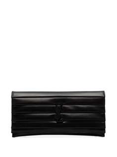 Saint Laurent стеганый клатч с декором Monogram