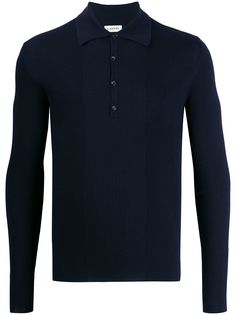 LANVIN ribbed panel polo shirt