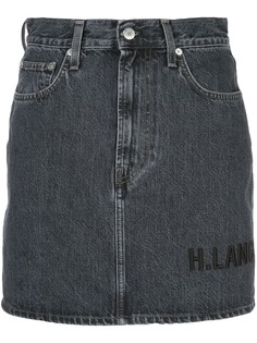 Helmut Lang джинсовая юбка с вышитым логотипом