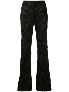 Ann Demeulemeester жаккардовые брюки с цветочным узором