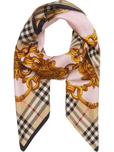 Burberry квадратный шарф с принтом