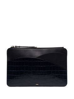 Chloé Walden crocodile-effect clutch