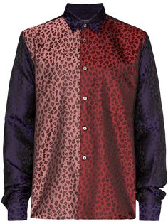 Comme Des Garçons Homme Plus paneled leopard print shirt