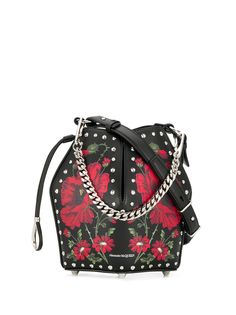 Alexander McQueen сумка-ведро с цветочным принтом