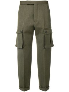 Thom Browne саржевые прямые брюки Norfolk