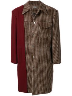 Necessity Sense Nicholas Panelled Mac Coat Chameleon Tweed/Fiery Red