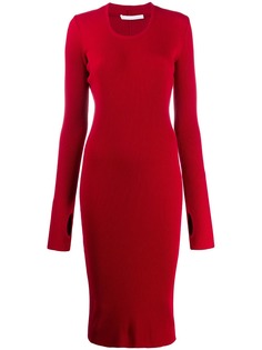 Helmut Lang платье облегающего кроя с длинными рукавами