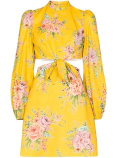 Zimmermann Zinnia cut-out floral print mini dress