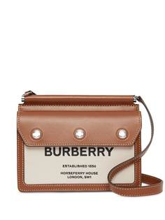 Burberry мини-сумка Horseferry с принтом