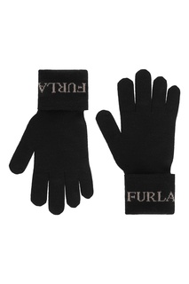 Перчатки Eva черного цвета Furla