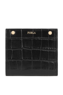 Черный кошелек из тисненой кожи Furla