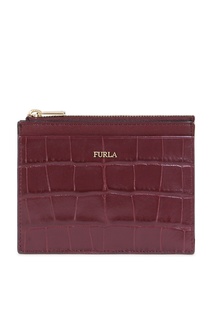 Бордовый футляр для кредиток Furla