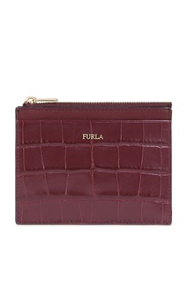 Бордовый футляр для кредиток Furla