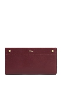 Бордовый кожаный кошелек Furla