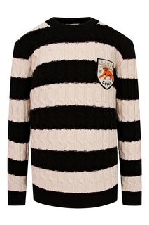 Черно-розовый свитер с логотипом Gucci Kids