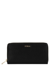 Черный кошелек из сафьяновой кожи Furla