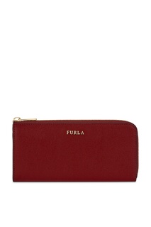 Бордовый кошелек из сафьяновой кожи Furla