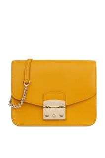 Желтая кроссбоди Metropolis из тисненой кожи Furla