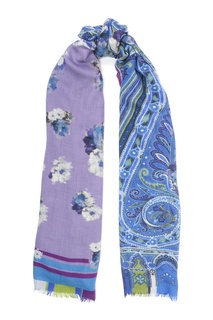 Фиолетово-голубой шарф с узором Etro