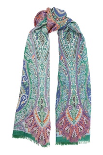 Шарф с узором и бахромой Etro
