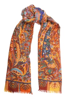 Оранжевый шарф с узором Etro