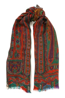 Разноцветный кашемировый шарф с узором Etro