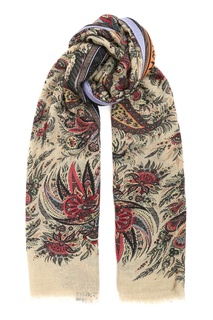 Бежевый шарф с рисунком Etro