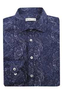 Синяя рубашка с узорами пейсли Etro