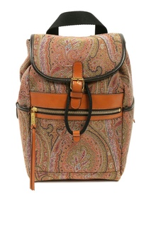 Рюкзак из коричневого материала с узорами пейсли Etro