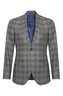 Костюм из серой шерсти в клетку Etro
