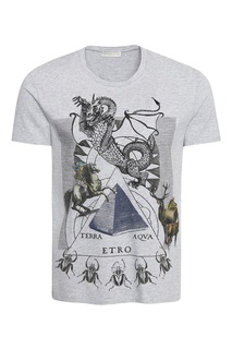 Хлопковая футболка с драконом Etro