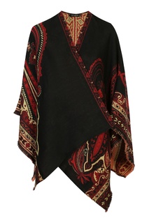 Пончо из шерсти с узором пейсли Etro