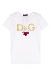 Белая футболка с логотипом Dolce & Gabbana