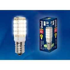 Лампа светодиодная для холодильников и швейных машин Uniel LED-Y16-4W/WW/E14/CL PLZ04WH