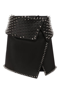 Кожаная юбка Balmain