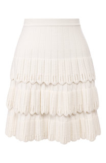 Юбка из смеси шерсти и вискозы Alaia