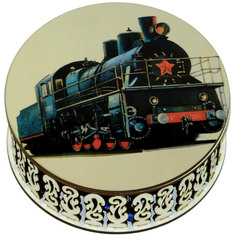 Конфеты чернослив Кремлина шоколадный шкатулка круглая паровоз 400 г