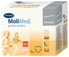 Подгузники для взрослых hartmann molimed pants active трусики впитывающие 10 шт размер l/4