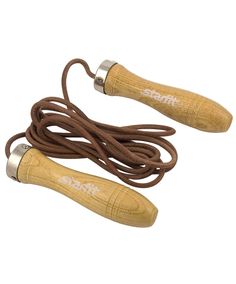 Скакалка RP-201 кожаная, с деревянной ручкой, 3м Star Fit