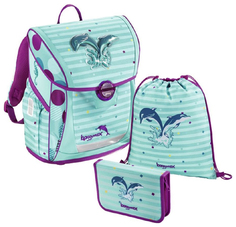 Ранец с наполнением Step by Step BaggyMax Fabby Дельфины 18 л Фиолетовый/Зеленый Hama