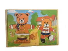 Пазл QiQu Wooden Toys Factory Два медведя