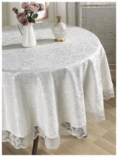 Скатерть KARNA LEDA 2792 Круглая цвет Кремовый