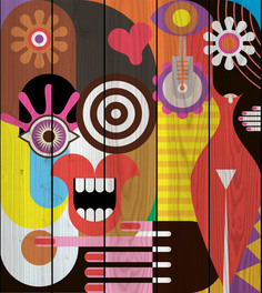 Картина на дереве Женское начало 90 х 90 см Дом Корлеоне