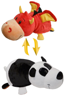 Мягкая игрушка 1 TOY Вывернушка Панда и Красный дракон 20 см