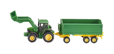 Спецтехника Siku Трактор Джон Дир с ковшом и прицепом-кузовом